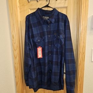 Dixxon Flannel Blue/Black Plaid Size XXL